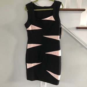 XOXO Black and Pink Fitted Dress